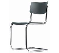 Silla de Comedor S 43 Cantilever Cromo /Haya Teñida Gris Negro