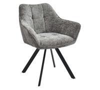 Silla de comedor scott en terciopelo o tela gris oscuro 62x64x82 cm
