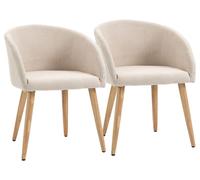 Silla de comedor - Silla de diseño - Silla - Juego de 2 sillas escandinavas beige para comedor