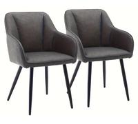 Silla de comedor - Silla - Silla de acento - Silla con reposabrazos - Silla de diseño - Juego de 2 - Imitación de cuero con espuma viscoelástica