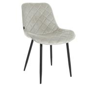 Silla de comedor springs en terciopelo crema 60x53x82 cm