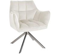 Silla De Comedor Swing En Terciopelo Crema 58x67x81 Cm Clp