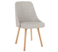 Silla de comedor tapizada gris claro, silla moderna para sala de estar, dormitorio, cocina, silla Vani de maquillaje Slish con patas de madera resistentes