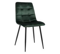 Silla de comedor tilde terciopelo verde 55x45x84 cm