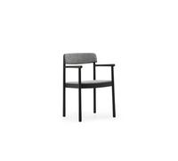 Silla de Comedor Timb con Reposabrazos Tapizada en Negro/Hallingdal 166