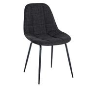 Silla CLP modelo Tom, con estructura de metal y tapicería de alta calidad, en color gris oscuro. Material: tela