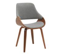 Silla de comedor vangale tela nogal/gris oscuro 54x52x86 cm