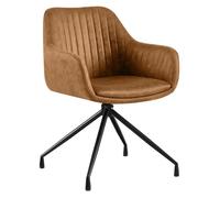 Silla de comedor welby simil cuero vintage marrón claro 58x58x81 cm