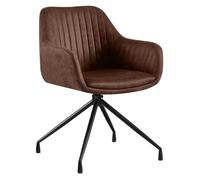 Silla de comedor welby simil cuero vintage marrón oscuro 58x58x81 cm