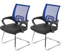 Silla de conferencia Ancona, silla para visitantes, tapizada en cuero sintético, certificada por MVG, color azul