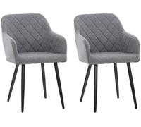 CLP, Juego de 2 sillas de comedor Shila, color gris. Material: tela
