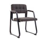 CLP Silla con Reposabrazos Canada B, Acolchada de Visita, Estructura Metal Negra Mate, Conferencia, Sala de Espera de Tela, Color:Gris Oscuro
