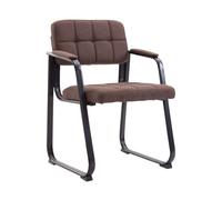 CLP Silla con Reposabrazos Canada B, Acolchada de Visita, Estructura Metal Negra Mate, Conferencia, Sala de Espera de Tela, Color:marrón