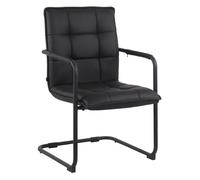 Silla de conferencia gandia en cuero sintético simil cuero negro 64x57x89 cm
