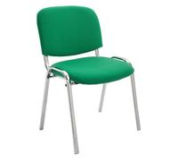 CLP Silla De Conferencia Ken Chrom En Tela I Silla Confidente Apilable I Silla De Oficina Sin Ruedas con Base de Metal I Color:, Color:Verde Claro