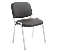 Silla de conferencia ken chrom simil cuero marrón 48x54x79 cm