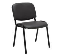 CLP Silla de Visitas Ken en Cuero Sintético I Silla de Conferencias Apilable I Silla de Reuniones Capacidad máx. 120 kg I Color:, Color:Gris