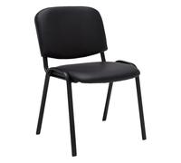 CLP Silla de Visitas Ken en Cuero Sintético I Silla de Conferencias Apilable I Silla de Reuniones Capacidad máx. 120 kg I Color:, Color:Negro