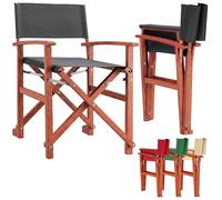 CASARIA® Silla de Director Plegable Madera de Eucalipto Certificación FSC® con Reposabrazos Carga hasta 160 kg Funda Lavable Altura Asiento 46 cm Exterior Jardín Balcón Camping