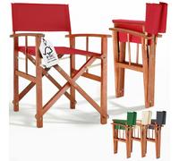 Silla de director madera de eucalipto rojo con certificación FSC® Silla de jardín plegable hasta 160 kg