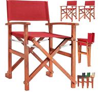CASARIA® Silla de Director Plegable Set de 2 Madera de Eucalipto Certificación FSC® con Reposabrazos Carga hasta 160 kg Funda Lavable Altura Asiento 46 cm Exterior Jardín Balcón Camping
