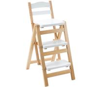 Silla de escalera plegable multifuncional con estante de almacenamiento, portátil y ahorra espacio para uso doméstico