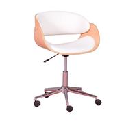 Silla de escritorio de madera clara de arce y cojín de polipiel - burrow s