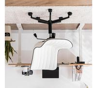 Silla de escritorio ergonómica blanca, con revestimiento de cuero sintético (PU), función de inclinación y ruedas silenciosas