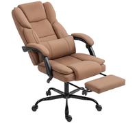 Silla de escritorio ergonómica HOMCOM, sillón de escritorio con respaldo reclinable, altura ajustable, soporte lumbar, reposapiés