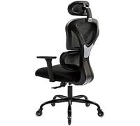 Silla de escritorio ergonómica - Silla giratoria para escritorio, silla de oficina, silla de trabajo, silla para videojuegos - Negra