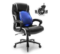 Silla de escritorio ergonómica - Silla giratoria para escritorio, silla de oficina, silla de trabajo, silla de escritorio con soporte lumbar - Negra