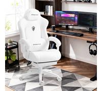 Silla de escritorio ergonómica - Silla para videojuegos - Silla de oficina - Silla de trabajo - Silla giratoria - Blanca