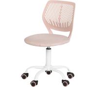 Silla de escritorio ergonómica y ajustable, con función giratoria, ideal para el hogar u oficina - Rosa - Plástico verde oscuro - 38 cm x 39 cm - Altura del asiento: 75-85 cm