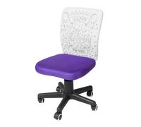 Silla de escritorio pintame cumpleaños de oficina en color morado con rotuladores tela y metal 41x74x51 cm 41 cm
