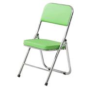 Silla de escritorio plegable portátil, silla plegable multicolor con respaldo, piel sintética para casa, oficina, escuela, comedor, reunión (A)