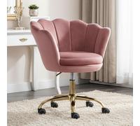 Silla de escritorio - Silla giratoria - Silla de escritorio de terciopelo - Silla de trabajo - Silla de maquillaje - Terciopelo rosa suave