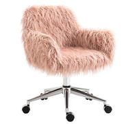 Silla de escritorio Vinsetto para chefs, con ajuste de altura, giratoria, color rosa y plateado