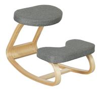 Silla de HOMCOM, silla de madera ergonómica mecedora, silla de para oficina en casa, mejora la postura, dolor de espalda