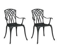 Silla De Jardín 2 Pcs Negro 53 X 51 X 88,5cm Aluminio Vidaxl