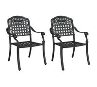 Silla De Jardín 2 Pcs Negro 55 X 56,5 X 91cm Aluminio Vidaxl