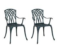 Silla De Jardín 2 Pcs Verde 53 X 51 X 88,5cm Aluminio Vidaxl