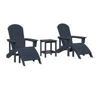 Silla De Jardín 3 Pcs Azul Marino Polietileno Vidaxl