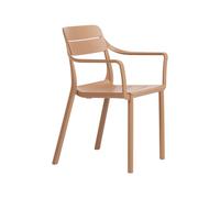 Silla de Jardín 4 Patas Apilable Con Brazos Nardi Cassia Armchair 40220.14.000 Cappuccino