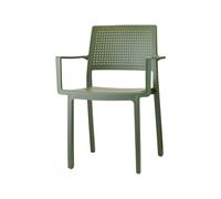 Silla de Jardín 4 Patas Apilable Con Brazos Scab Emi 2342 56 Verde Oliva