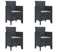 Silla De Jardín 4 Pcs Antracita 53 X 49 X 85 Cm Polipropileno Vidaxl