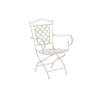 Silla de jardín adara metal crema antiguo 51x56x93 cm