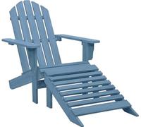 Silla de jardín Adirondack con reposapiés, de madera maciza de abeto, color azul. (Marca: The Living Store)