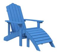 Silla de jardín Adirondack con reposapiés HDPE azul agua
