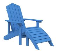 Silla De Jardín Adirondack Con Reposapiés Hdpe Azul Agua Vidaxl