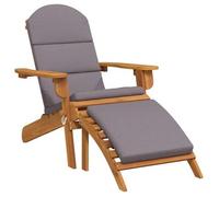 Silla De Jardín Adirondack Con Reposapiés Madera Maciza Acacia Vidaxl